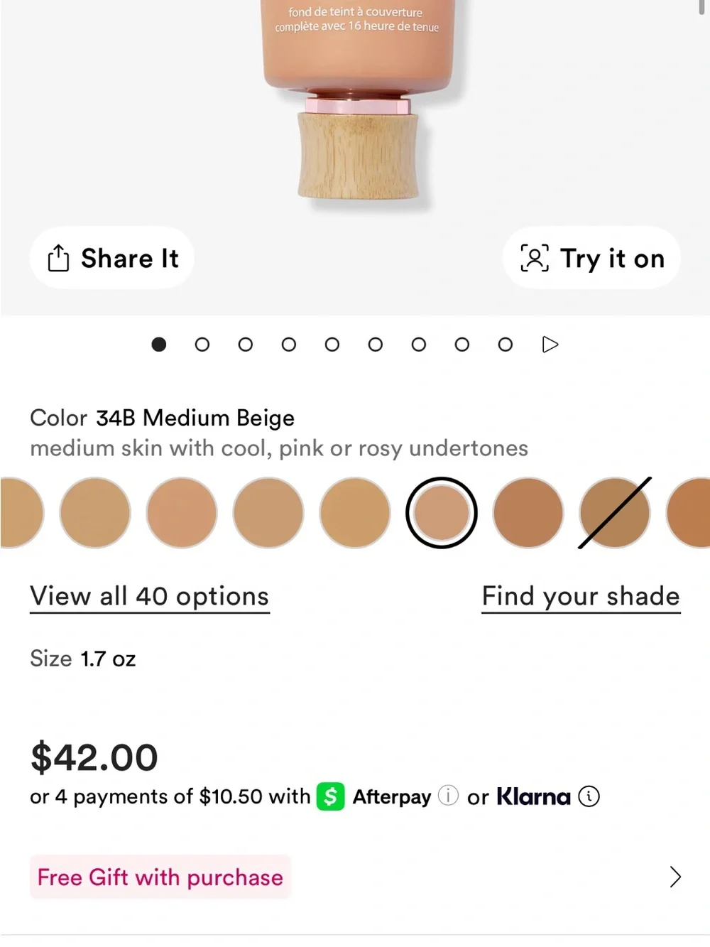 tarte Amazonian Clay Foundation - 34B